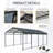 Galvanized Steel 12 X 21 Ft Carport, High Wind And Easy To Assemble, Suitable For Multiple Vehicles - , Spacious Cars, Trucks-121639406