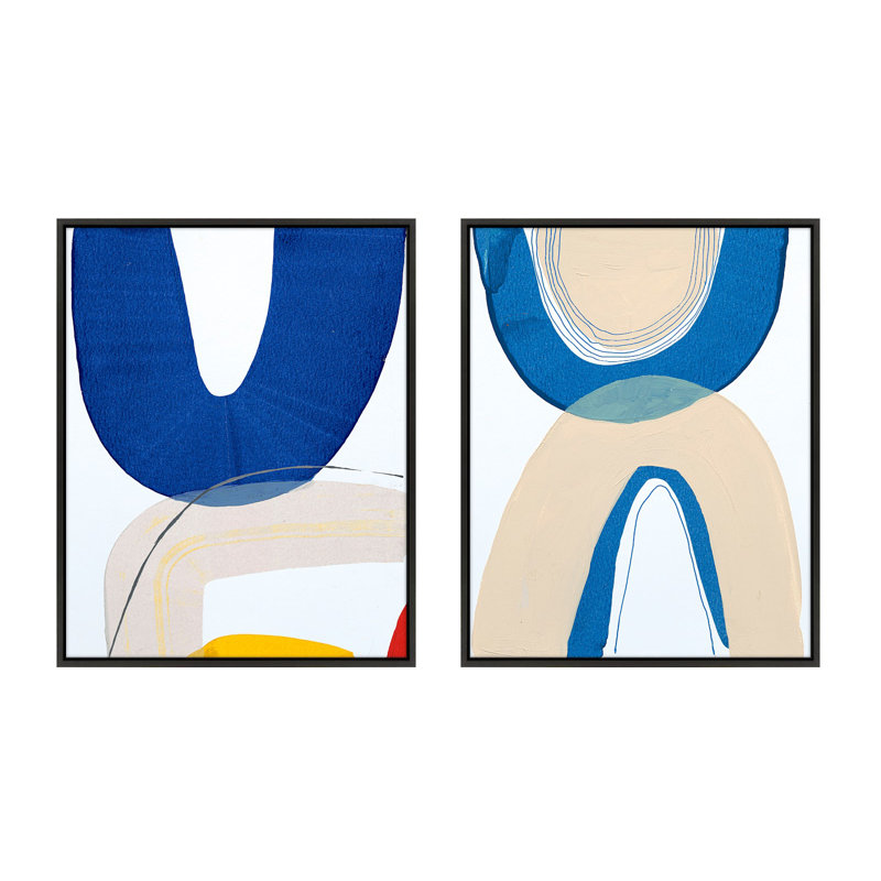Unity Set Of 2 by Andrea Stokes, Black Framed, 30" H x 48" W x 1.38" D