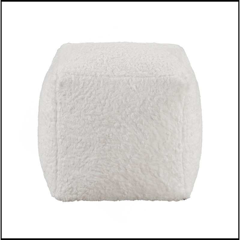 Deilkes 16" Modern & Contemporary Corduroy Square Pouf with Non-Slip Stability, Lightweight Polystyrene Bead Filling