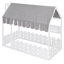 Lit de sol pour enfants Montessori, structure en bois massif, style blanc rustique, rangement à la maison