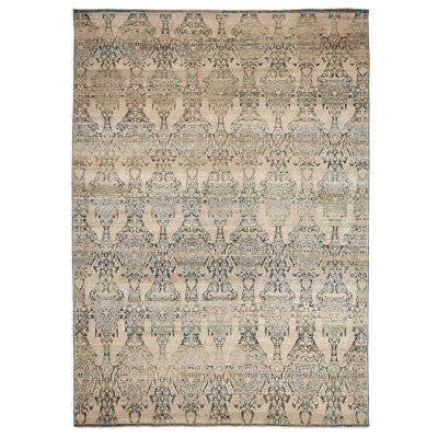 Beige Alchemy Transitional Wool Silk Blend Rug - 11'9" x 16'5"