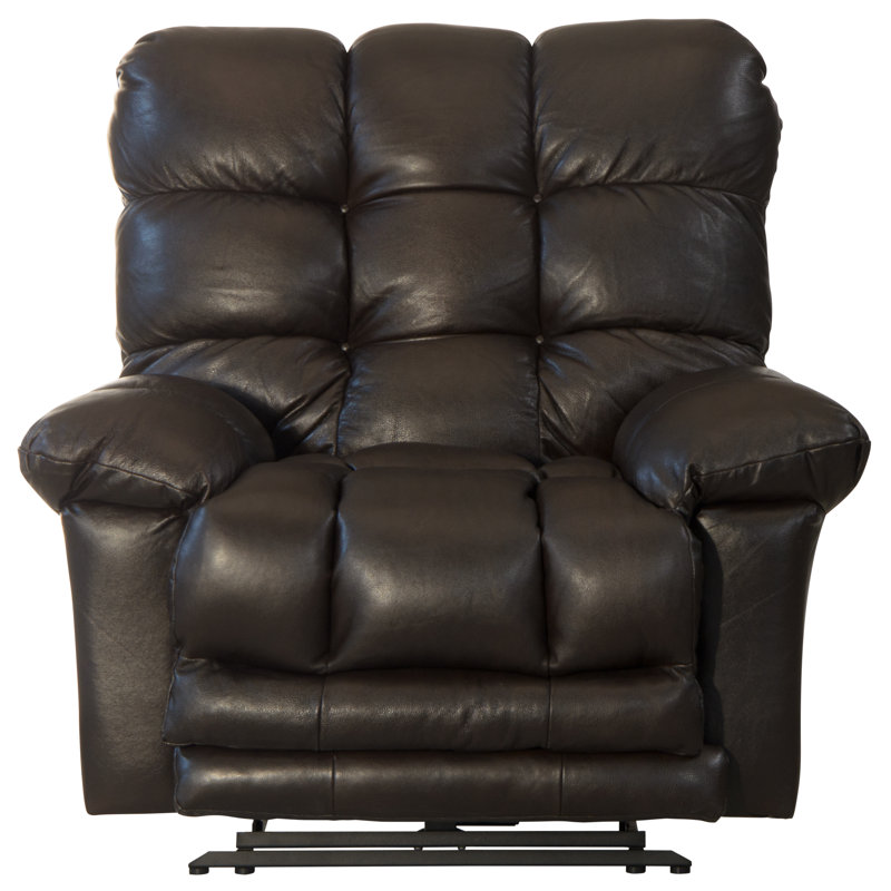 Fauteuil inclinable en cuir italien Piazza, Brun, Électrique