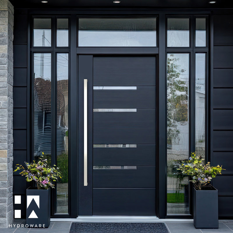 48 Inch Brushed Stainless Steel Contemporary Door Handle Set