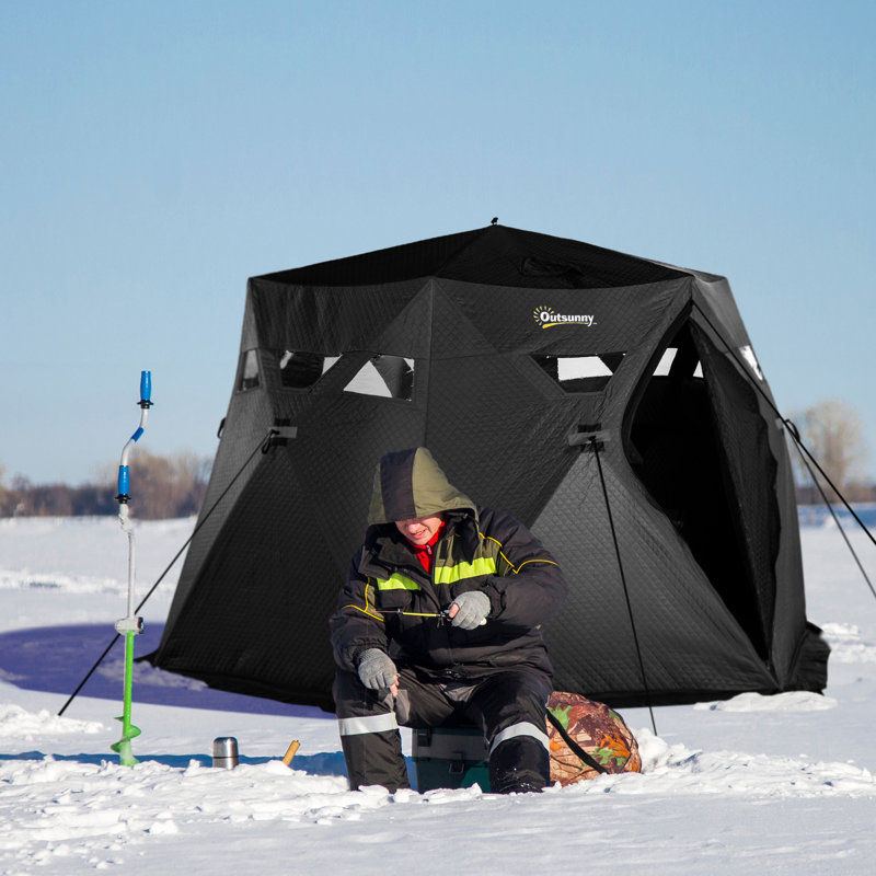 Tente pour 4 personnes avec sac de transport, Noir