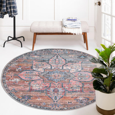 Tapis oriental rose / bleu Gwin