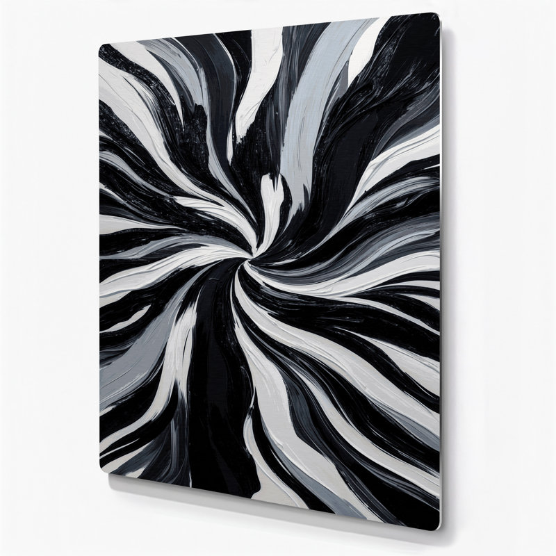 Abstrait art figuratif noir en métal 56, H 16 po x l 20 po