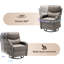 Fauteuil coulissant pivotant en osier avec coussins et table d'appoint Simle-103268833-103268838
