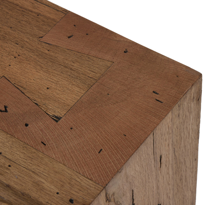 Abaso Dining Bench, Rustic Wormwood Oak