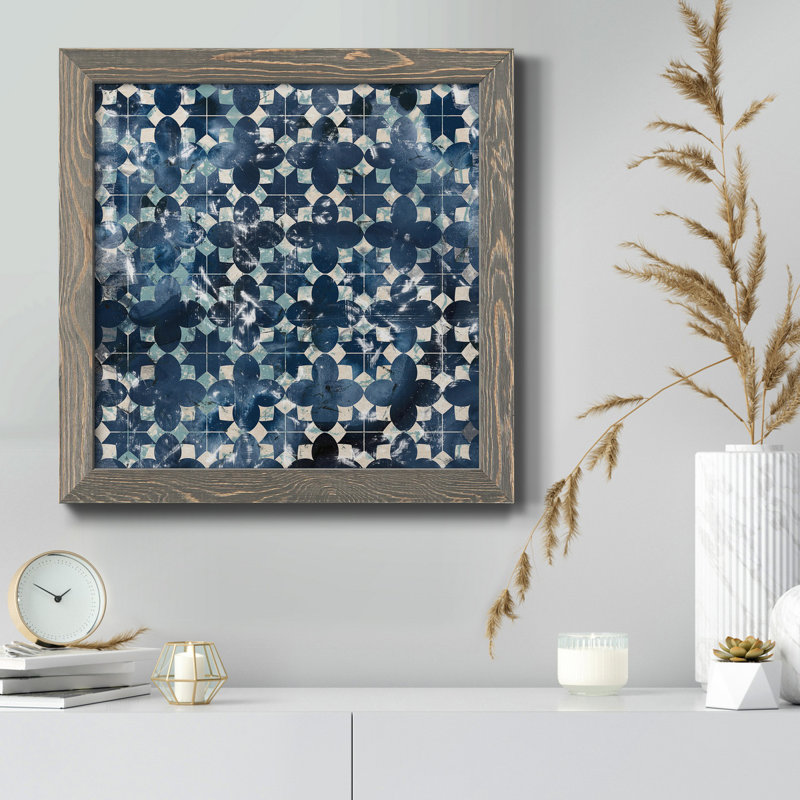 Toile encadrée Tile-Dye VII-Premium - prête à être accrochée, H 35,5 po x l 35,5 po x P 1,5 po, Cadre gris