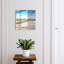 Key box for home, Opens to the right, 30x30x5, Black, Waves on the beach and a seagull, 