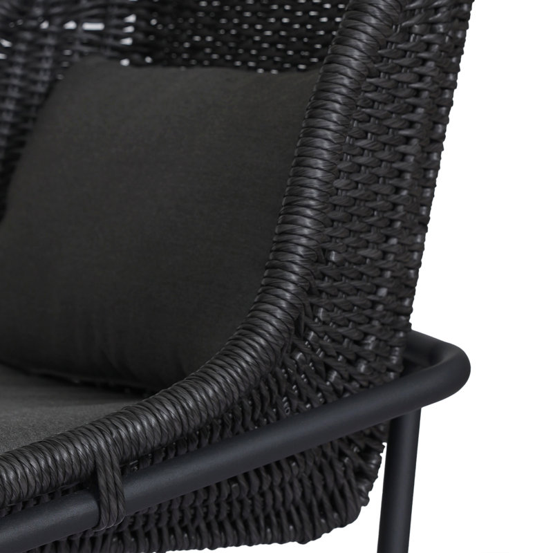 Jericho Outdoor Dining Side Chair, Gray, Black