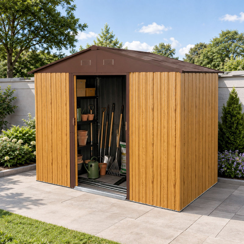 Abri de rangement extérieur en métal 8 x 4