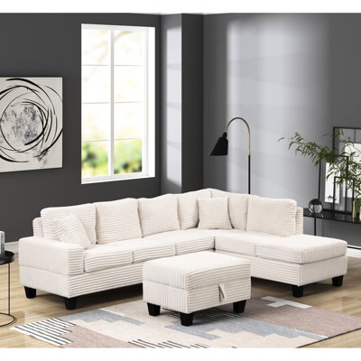 Canapé modulaire luxueux en velours crème avec douceur