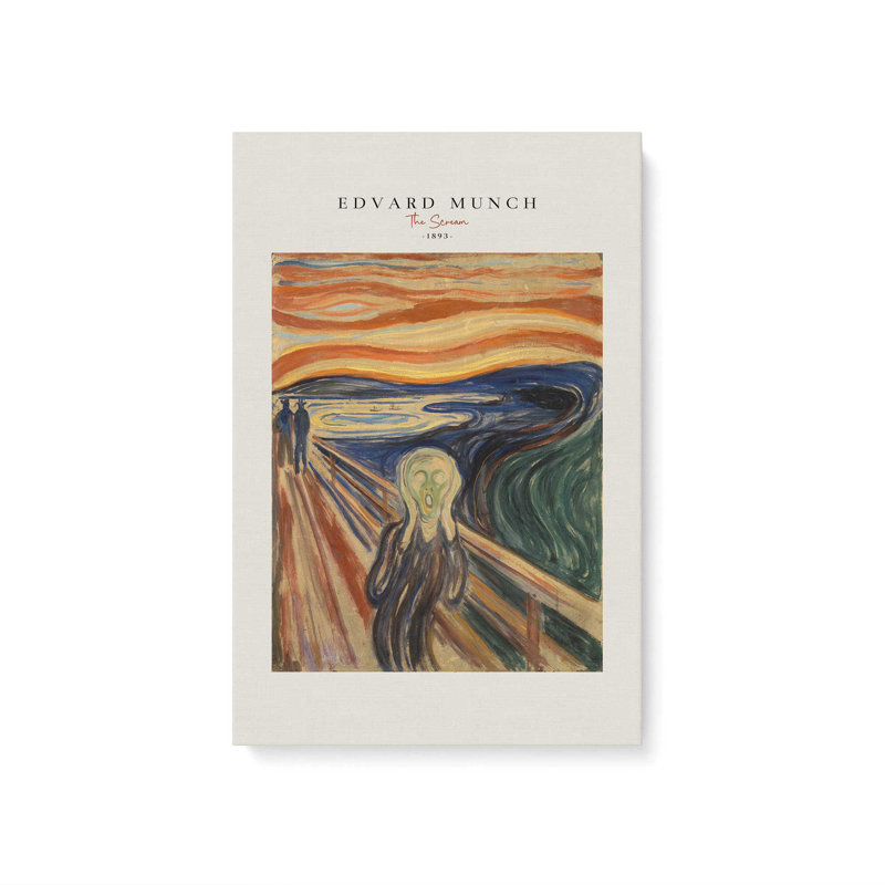 The Scream par Edvard Munch v2, Toile tendue, H 18 po x l 12 po x P 1,25 po