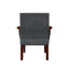 De 2 fauteuils d'appoint en tissu gris avec table ronde en bois, structure en bois franc pour la chambre à coucher, le salon et le bureau