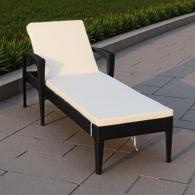 Fauteuil inclinable pour l'extérieur, Noir, Blanc