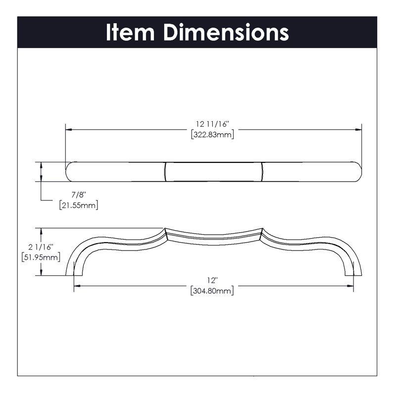 Trellis Appliance Pull, Satin Nickel, 12"