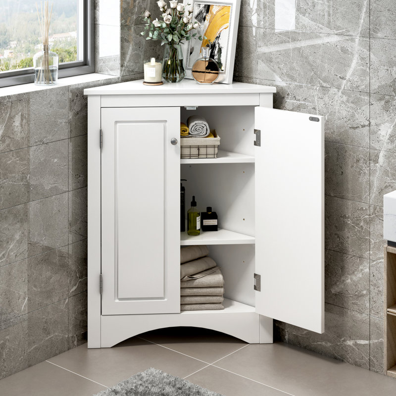 Armoire de salle de bain autoportante Modern Dontrel, Blanc