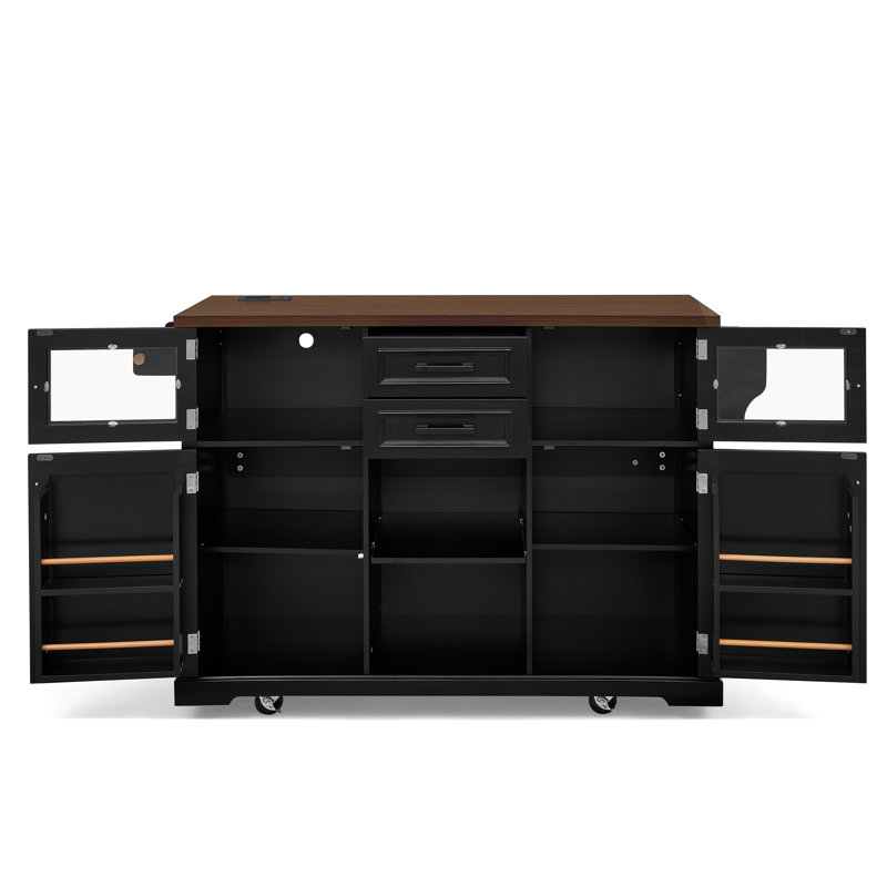 47.2 " W Kitchen Cart, Black