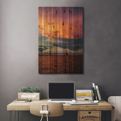 «Charleston Sunset» par Bethany Young, reproduction sur bois sans cadre