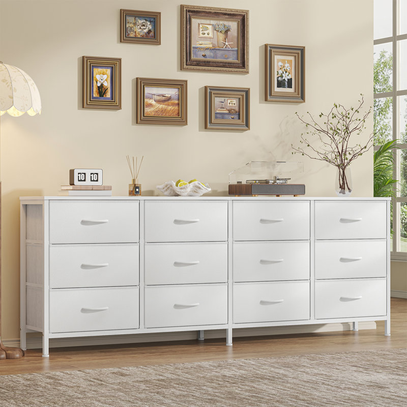 180 cm W Chest of 12 Drawers, White