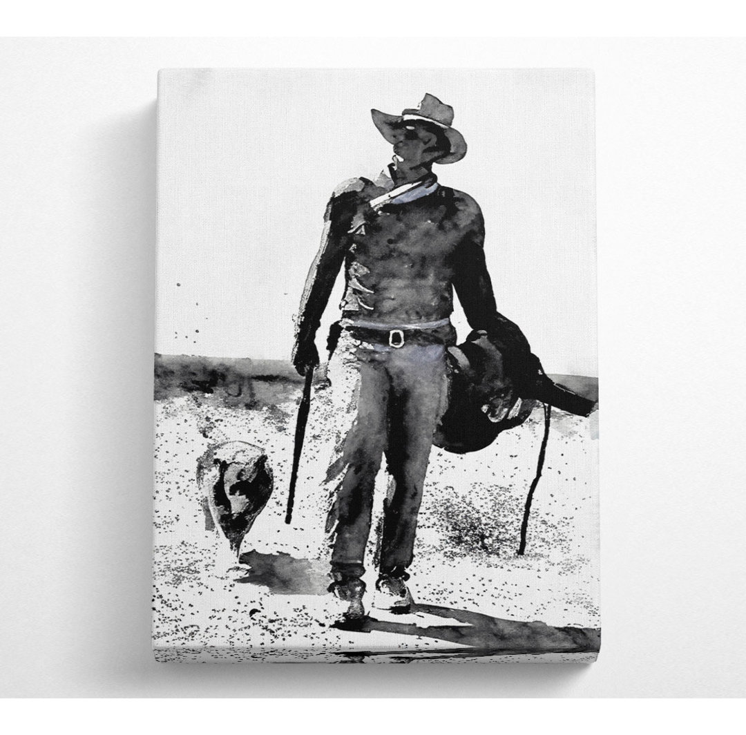 John Wayne mit Hund - Kunstdrucke auf Leinwand