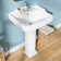 23" W x 19" D Pedestal Bathroom Sink Rectangular Vitreous China with 3 Faucet Hole and Overflow