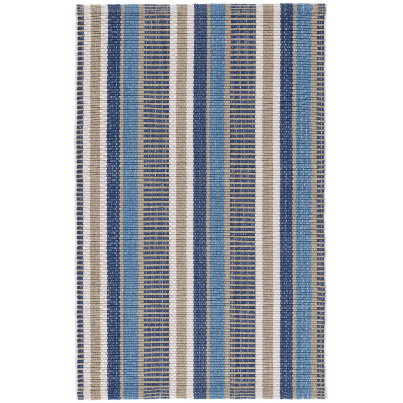 Always Greener Blue/Grey Handwoven Indoor/Outdoor Rug, Rectangle 9' x 12'