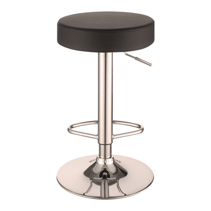 Black and Chrome Adjustable Hydraulic Bar Stool