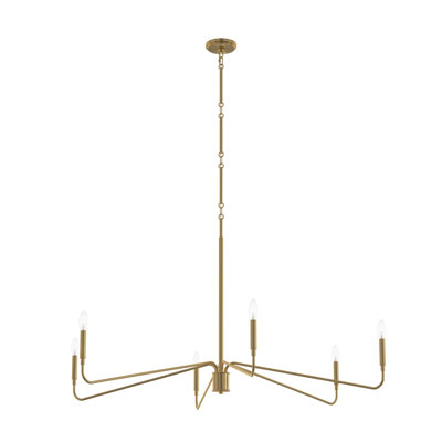 Pilar Extra-Large Brushed Gold 6-Light Chandelier