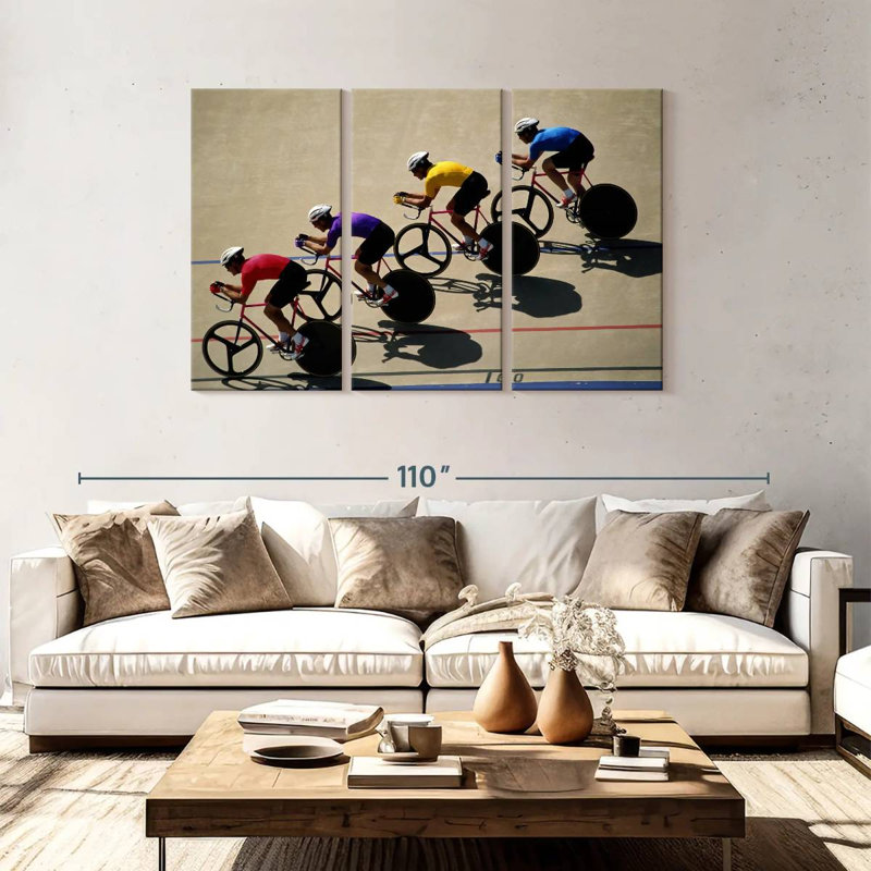 Male Track Cyclists, 48" H x 74" W