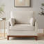 Chaise d'appoint en chenille avec pieds en bois d'hévéa massif-125004289