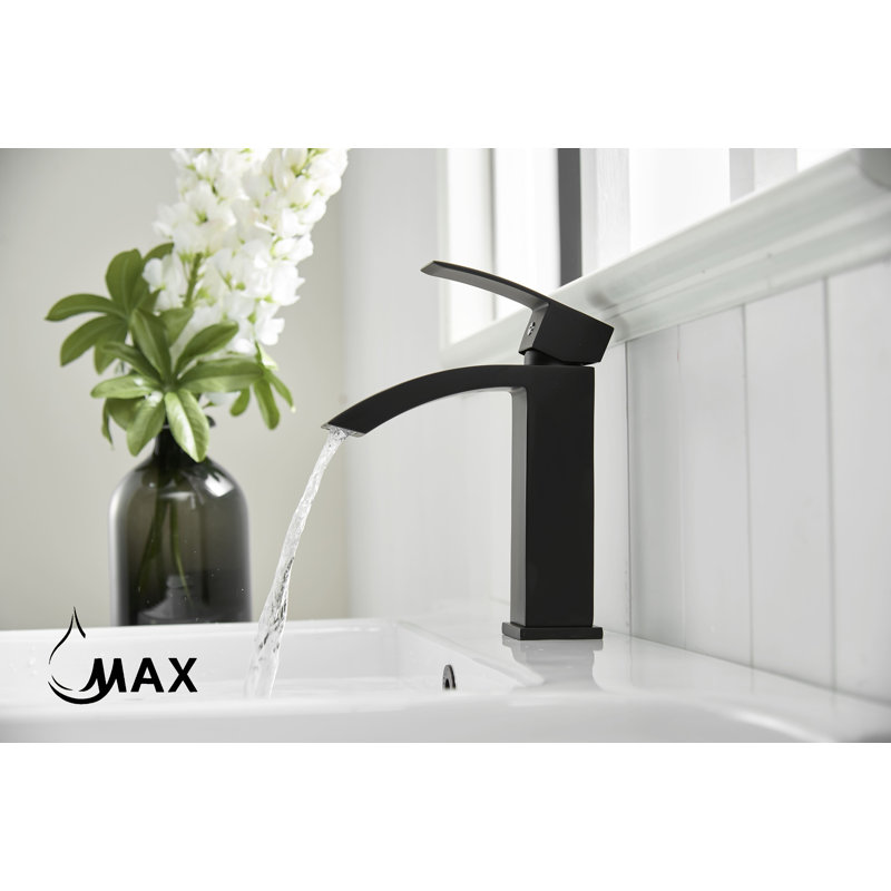 Robinet de salle de bain à un trou, Noir mat