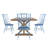 Durga Rustic Pine Frame Concrete Veneer Top Dining Table And Windsor Chairs Set - Stripe Concrete Veneer Top Table And 4 Chairs-1566265785
