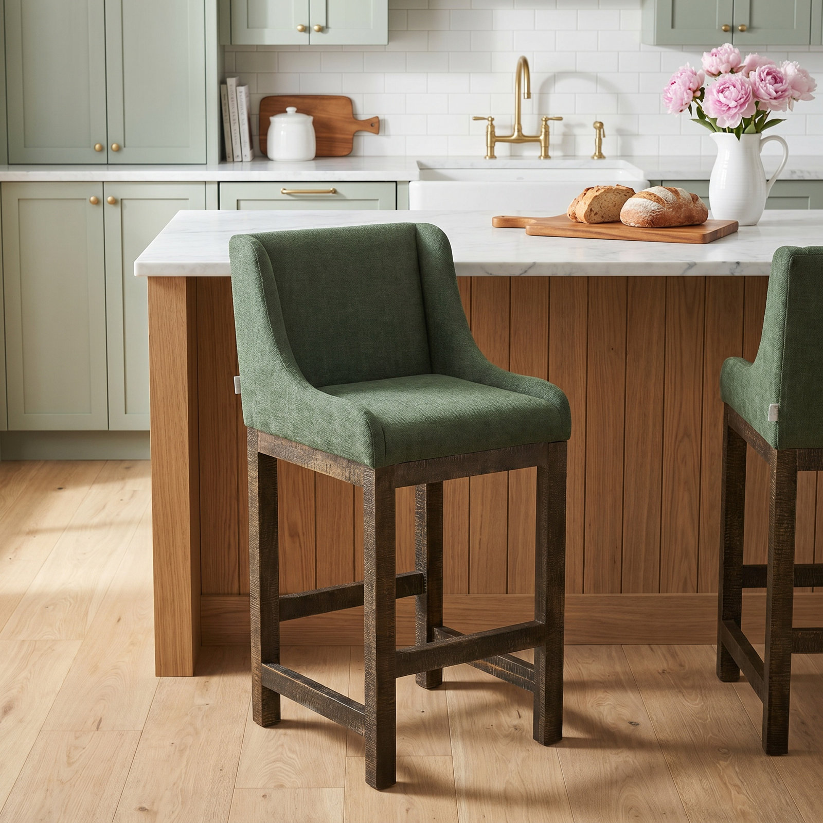Cabo Bar and Counter Stool, Bar Stool (30” Seat Height), Olive