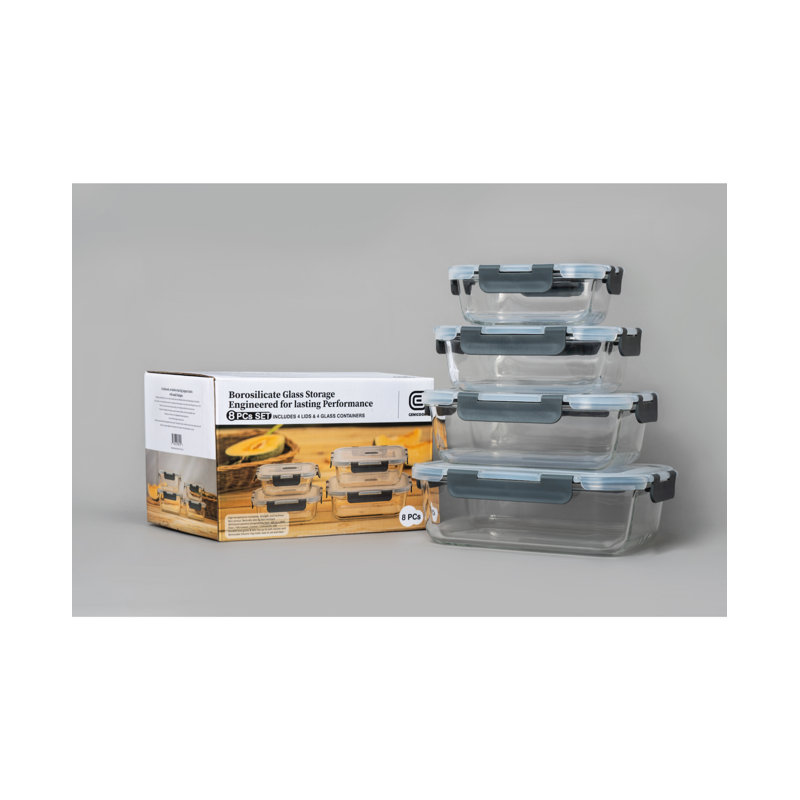 Ensemble de 4 contenants alimentaires en verre Genicook