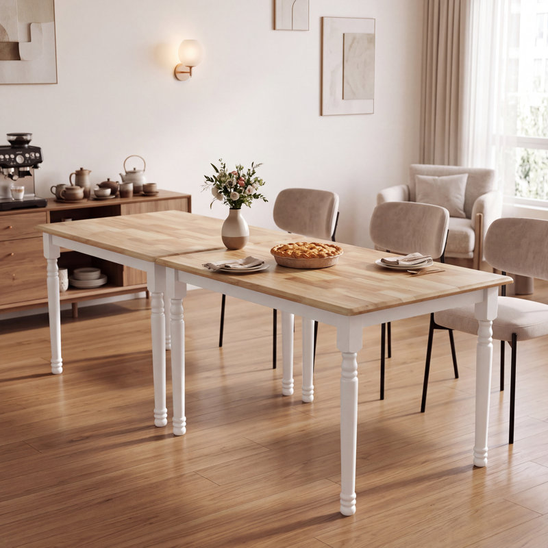 Table de salle à manger moderne Modern Farmhouse, Brun / Blanc