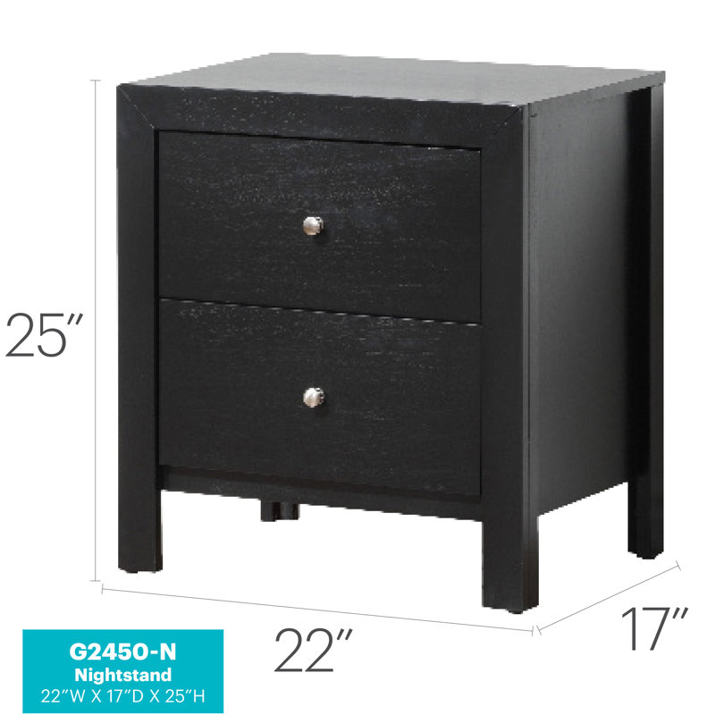 Elegantly Designed Bedside Table, Black