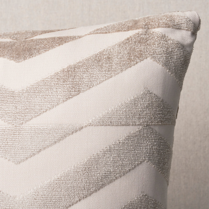 Schumacher x Miles Redd Broken Chevron Pillow, 20'' 'x 20", Taupe/Ivory