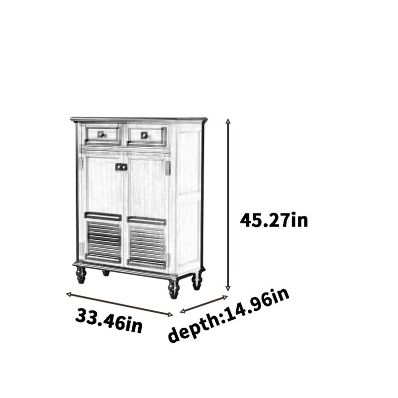 Armoire de rangement pour chaussures en bois massif 16 paires