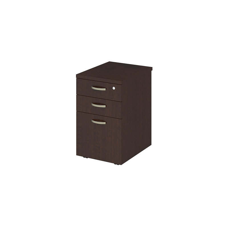 Office In An Hour 16''W 3 -Drawer Mobile File Cabinet, Mocha Cherry