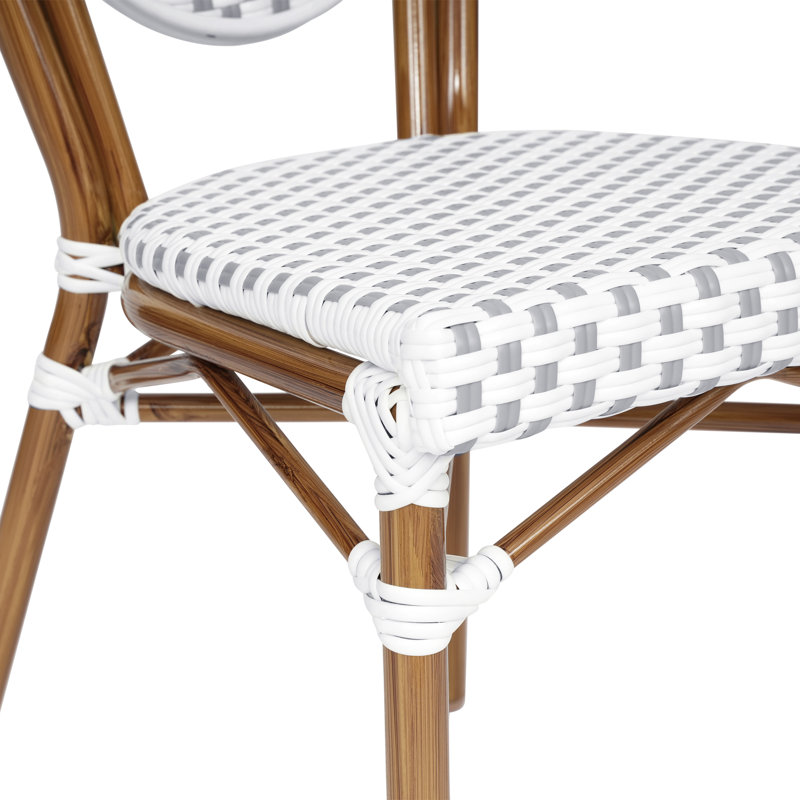 Chaises Paris empilables Cloquet, Blanc / gris / naturel, 2