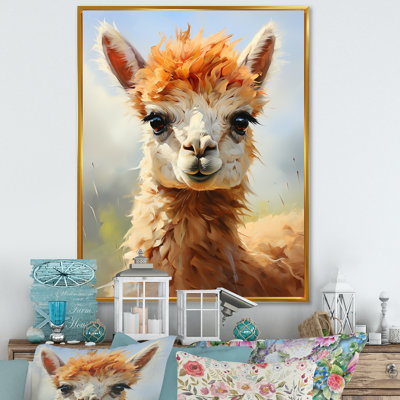 Brun majestueux Alpaca Portrait II - Alpaca, art mural