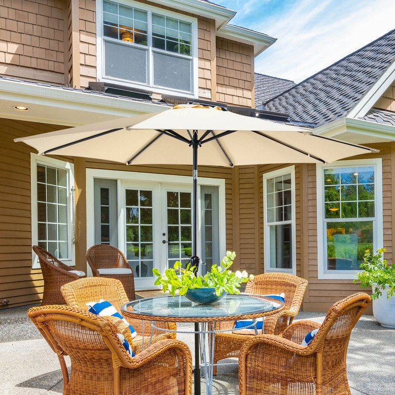 228 cm Round Garden Parasol, without base