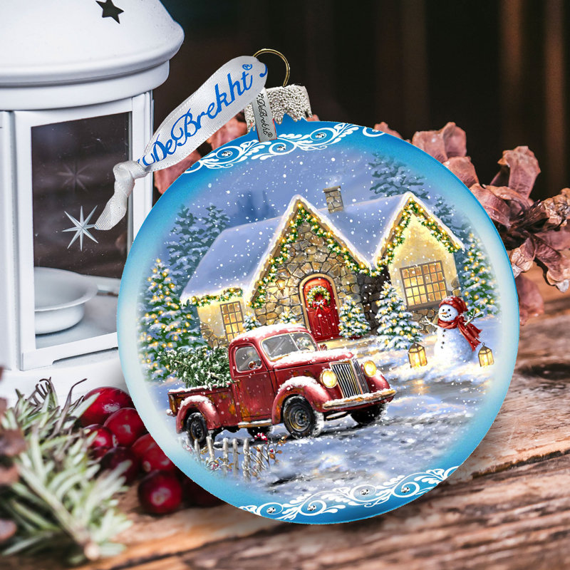 Holiday Splendor 5'' Handmade Glass Hanging Figurine Ornament