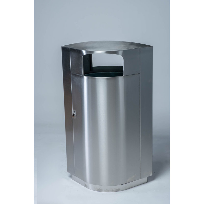Leafview Steel Open Kitchen Trash Can - 40 Gallons