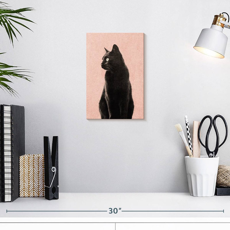 Brampt Black Cat Peach, 12" H x 8" W