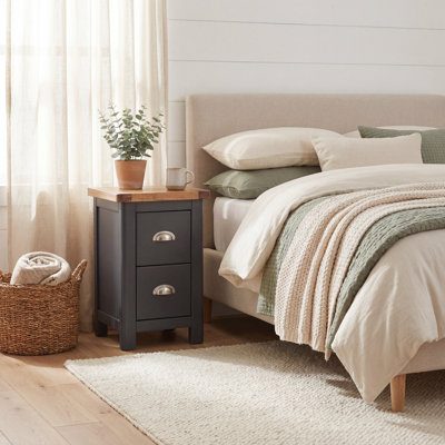 Sartell 2 Drawer Petite Nightstand, Midnight Blue Finish