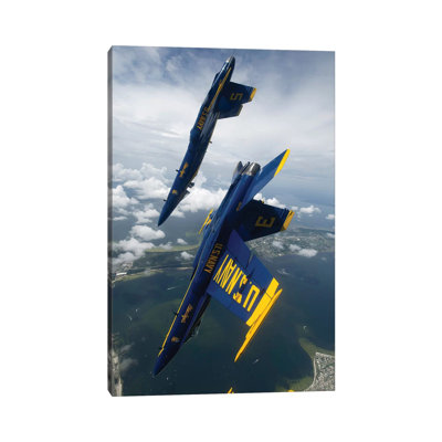 The Blue Angels Perform A Looping Maneuver Over Pensacola Beach, Florida - Wrapped Canvas Print
