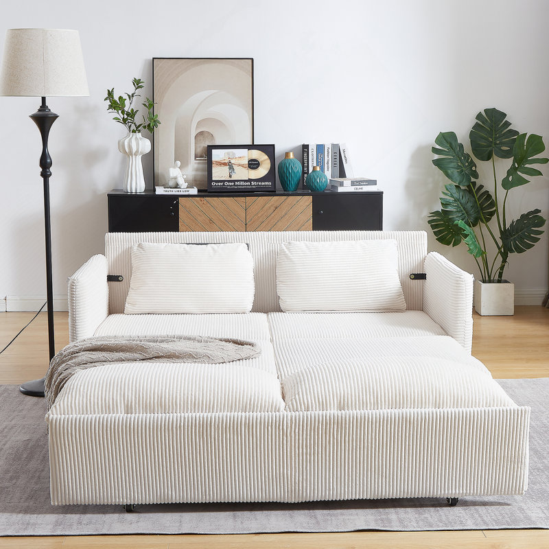 Canapé-lit avec couchette réglable 3-en-1, Beige